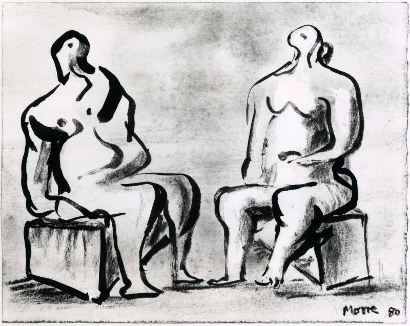 Two Seated Figures