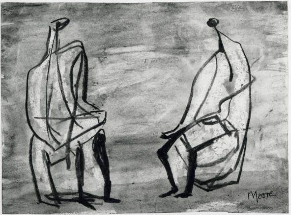 Two Seated Figures