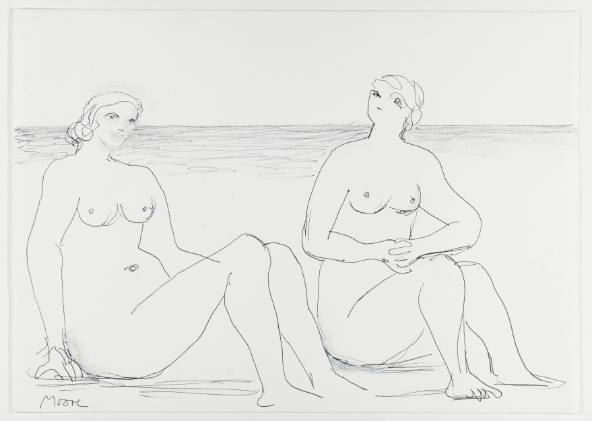 Two Figures on Beach