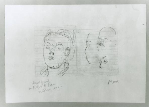 Head of Girl Drawn on Flight to Pisa