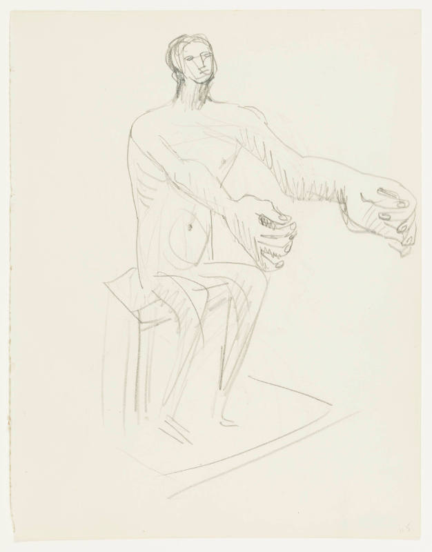 Seated Figure with Arms Extended