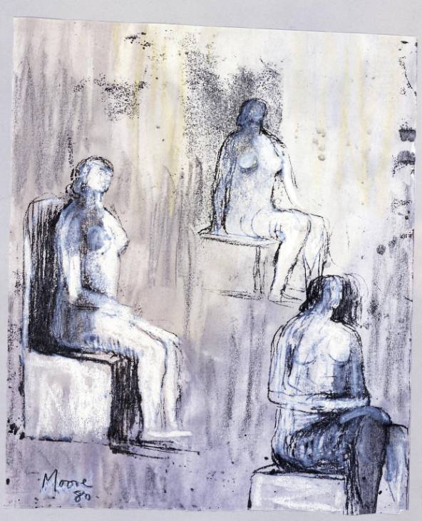 Three Seated Figures