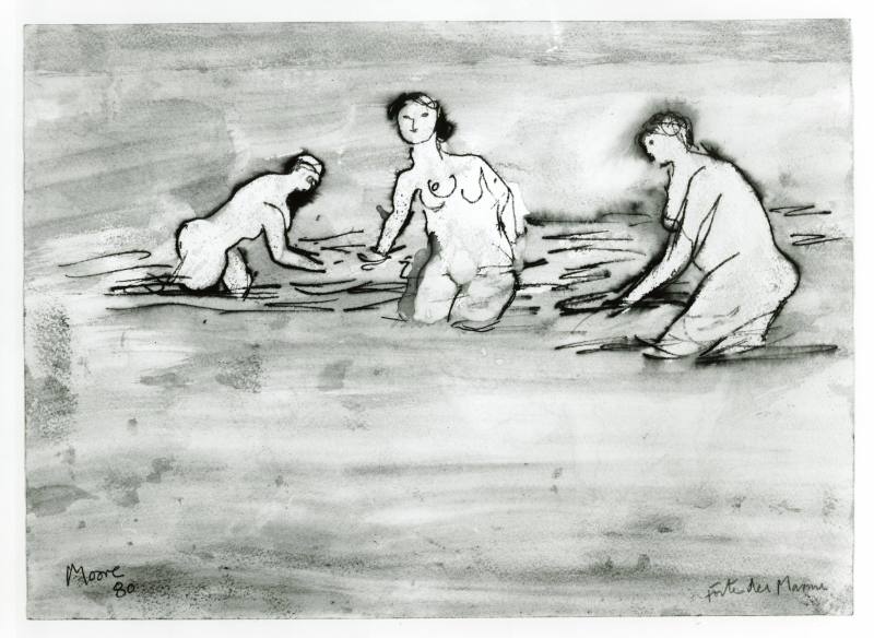 Three Bathers in Sea