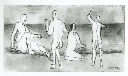 Four Bathers on Seashore