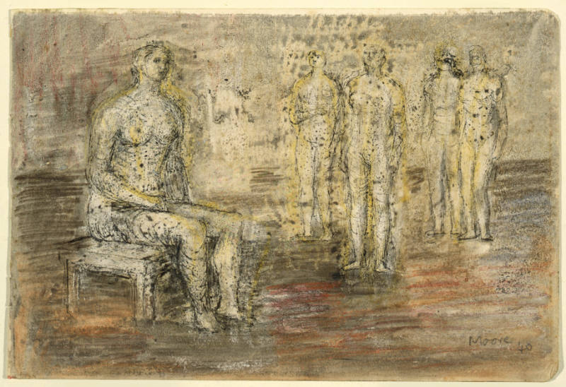 Study of One Seated and Four Standing Figures