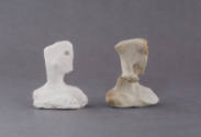 <i>Maquette for Head I</i> and the piece of bone that was its inspiration