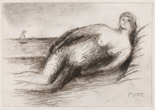 Reclining Nude on Seashore