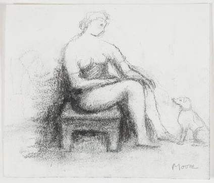 Seated Woman with Dog