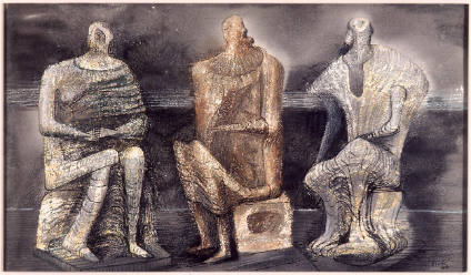 Three Seated Figures