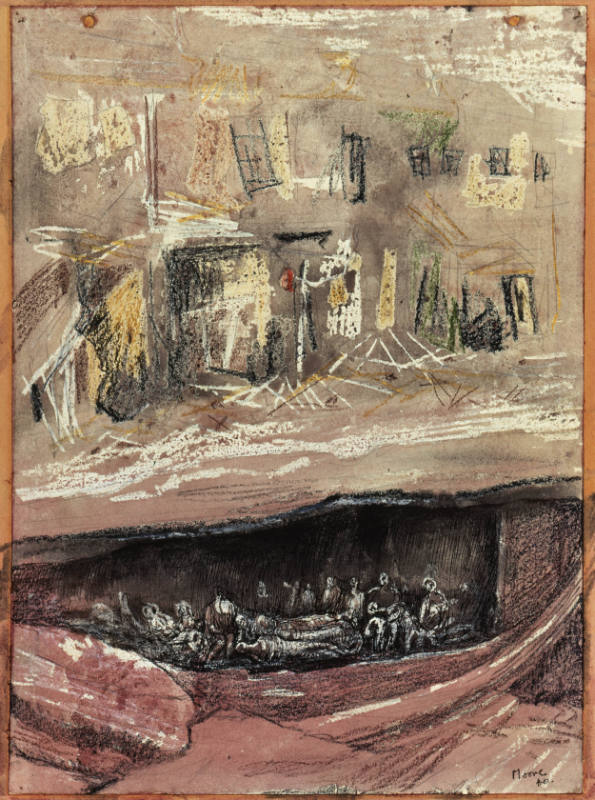 Air Raid Shelter Drawing: Gash in Road