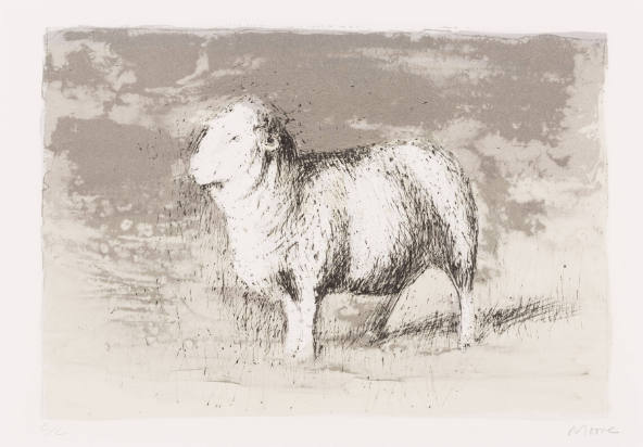 Sheep in Stormy Landscape