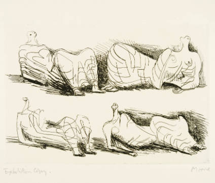 Four Draped Reclining Figures