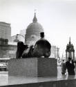 <i>Three Piece Reclining Figure No.1</i> in its former position in Dorchester Square, Montreal.