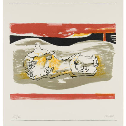 Reclining Figure with Red Stripes