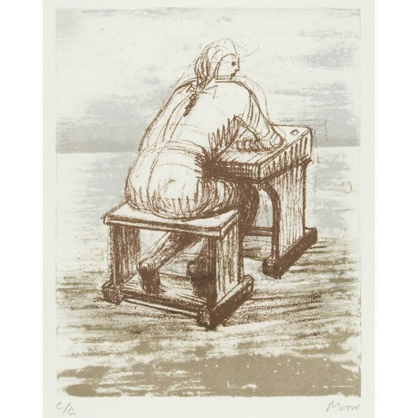 Girl Seated at Desk III