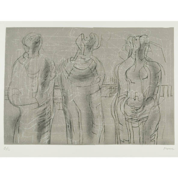 Three Cloaked Figures I