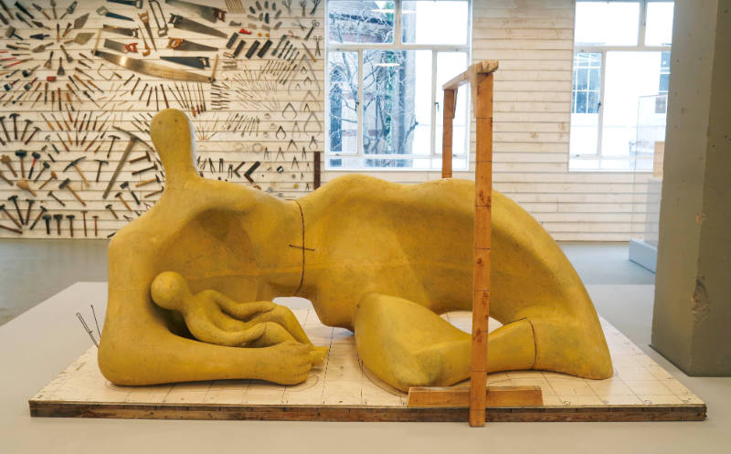 <i>Draped Reclining Mother and Baby</i> on display at Burberry Maker's House, London, February …