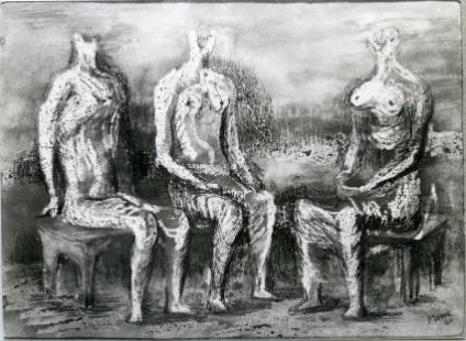 Three Seated Figures