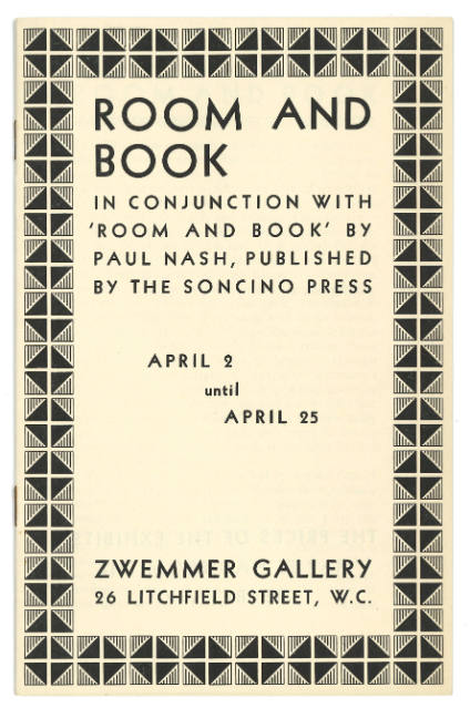 1932 London, Zwemmer Gallery, Room and Book