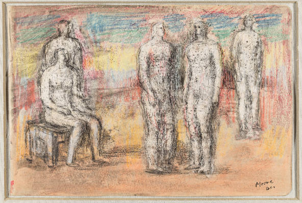 Study of One Seated and Four Standing Figures