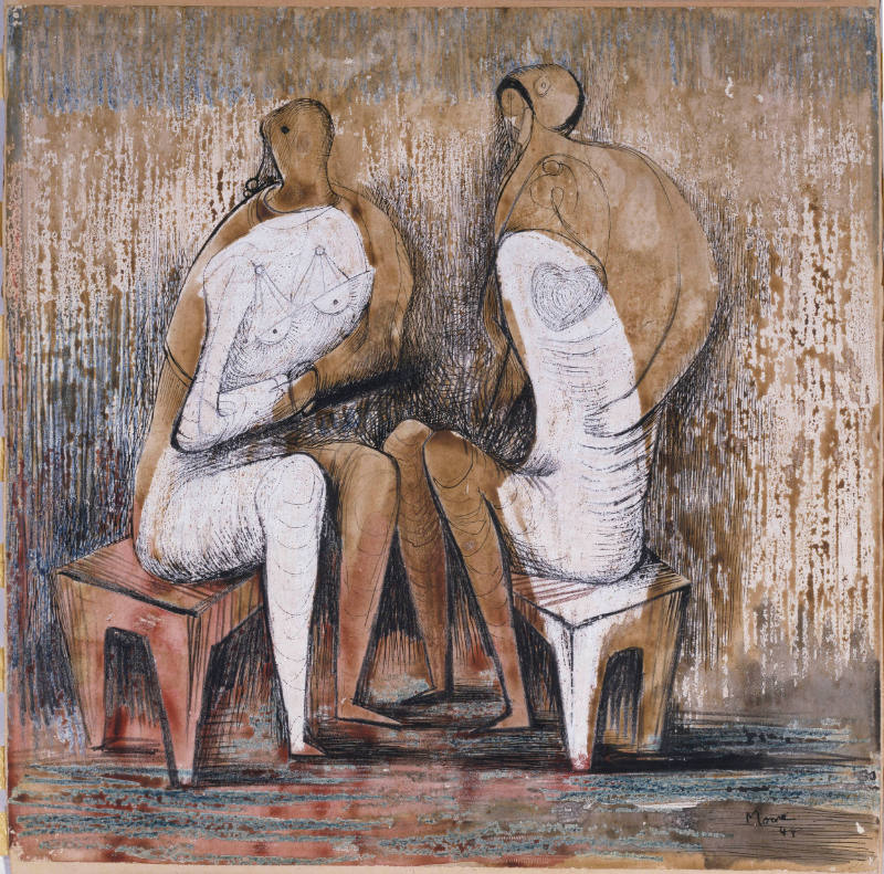 Two Seated Figures