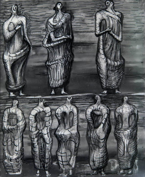 Draped Standing Figures