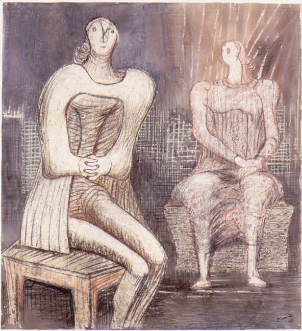 Two Seated Figures