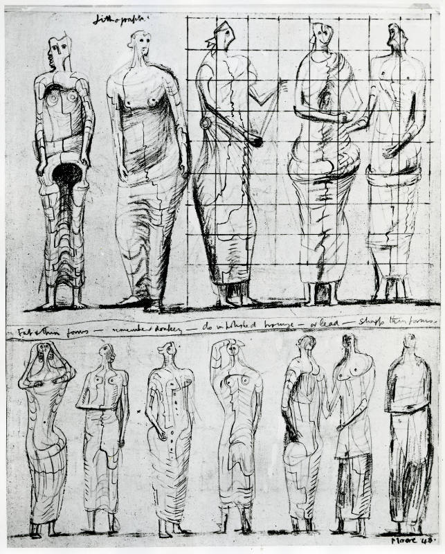 Draped Standing Figures