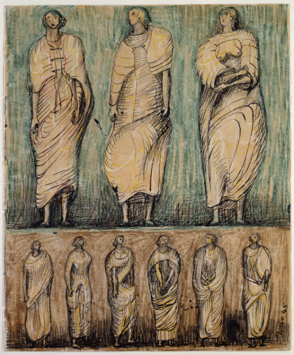 Draped Standing Figures