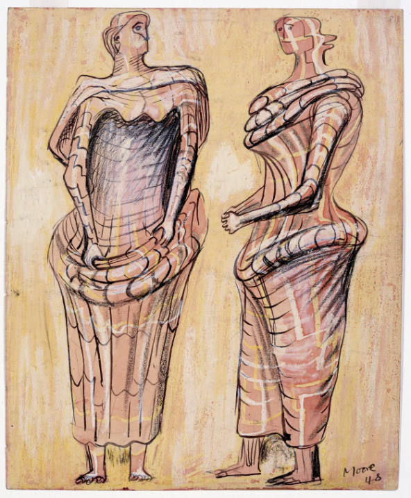 Two Draped Standing Figures