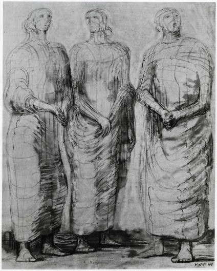 Draped Standing Figures