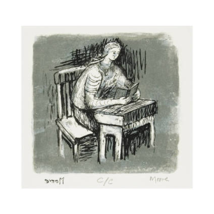 Girl Seated at Desk V