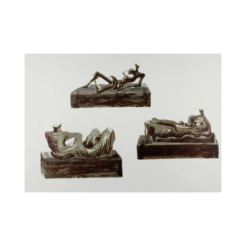 Three Reclining Figures on Pedestals