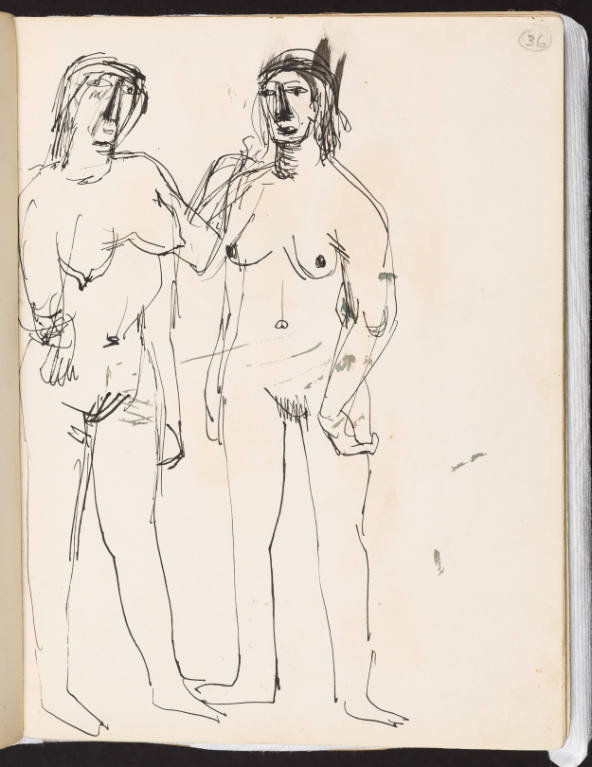 Two Standing Female Nudes