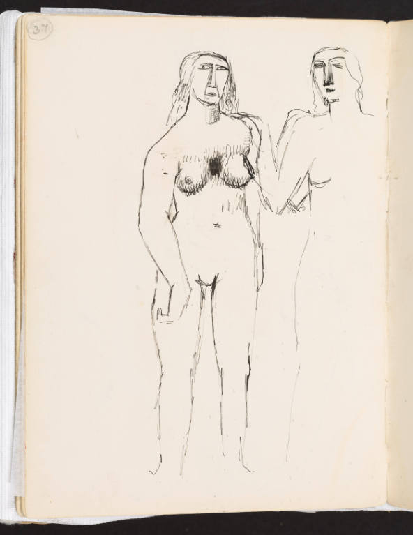 Two Standing Female Nudes