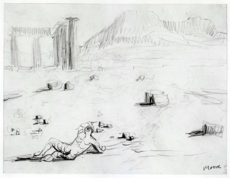 Reclining Figure in Classical Landscape