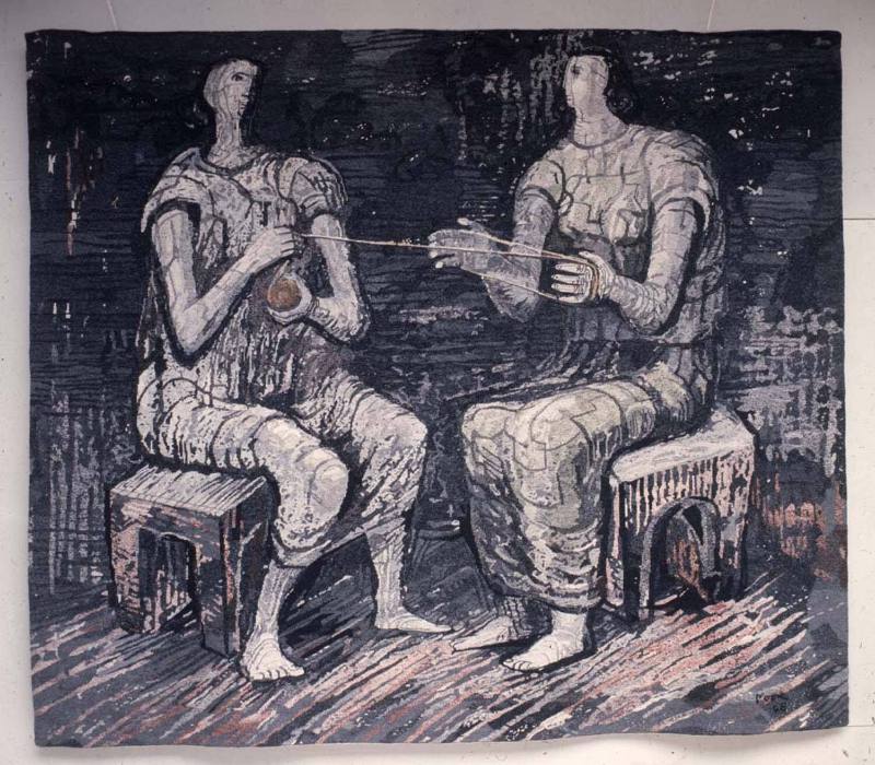 Two Women Winding Wool