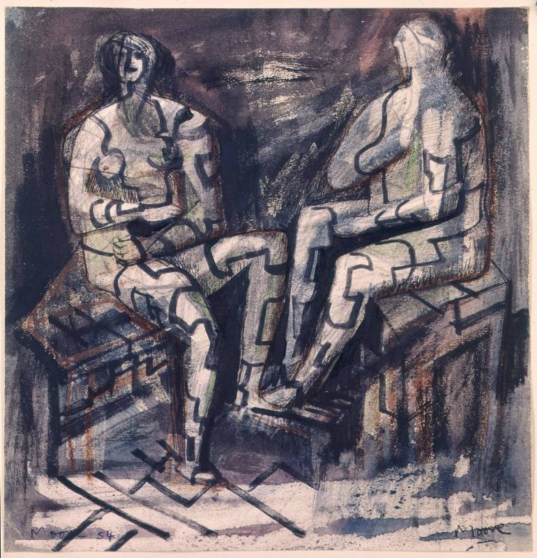 Two Seated Figures