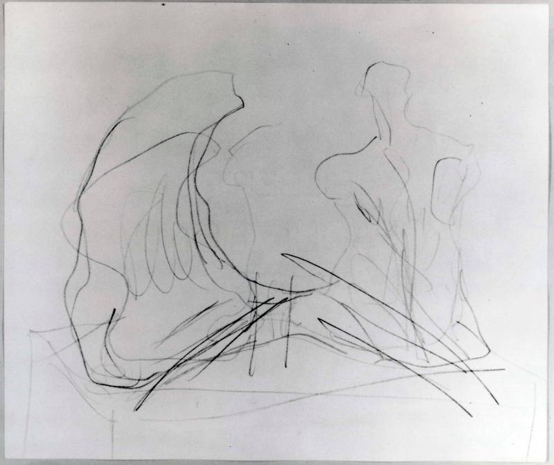 Drawing for Two Piece Reclining Figure No.1