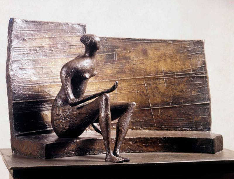 Seated Figure against Curved Wall