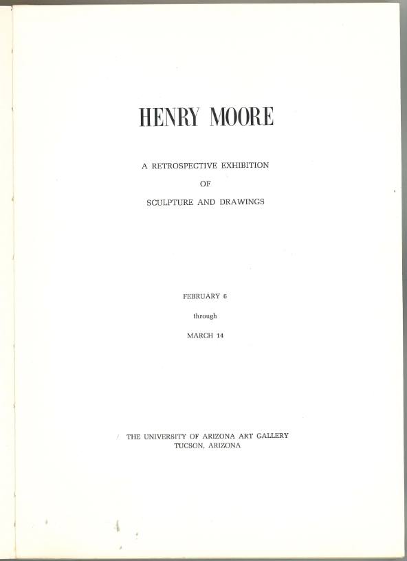 Henry Moore: a retrospective exhibition of sculpture and drawings.