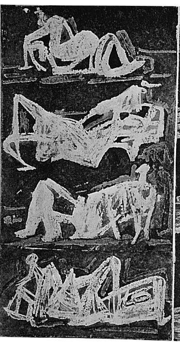 Design for Catalogue Cover: Four Reclining Figures