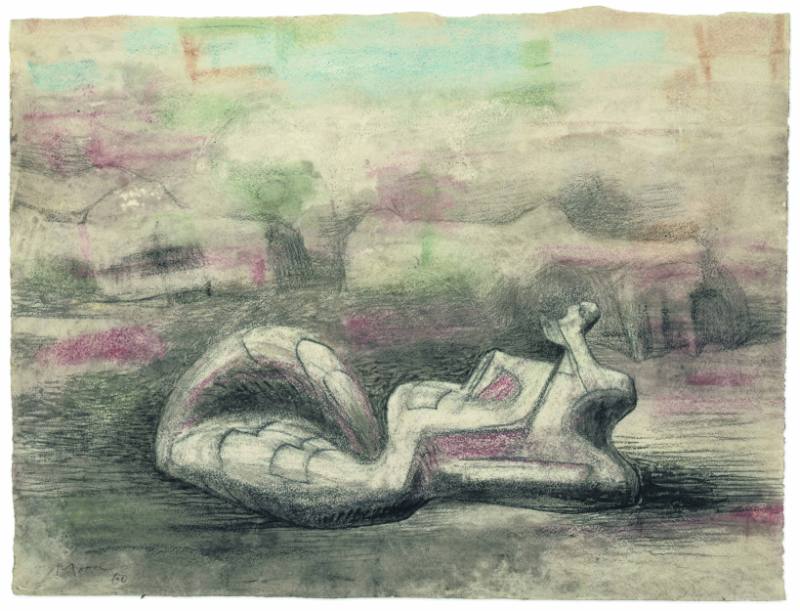 Reclining Figure in Landscape with Rocks