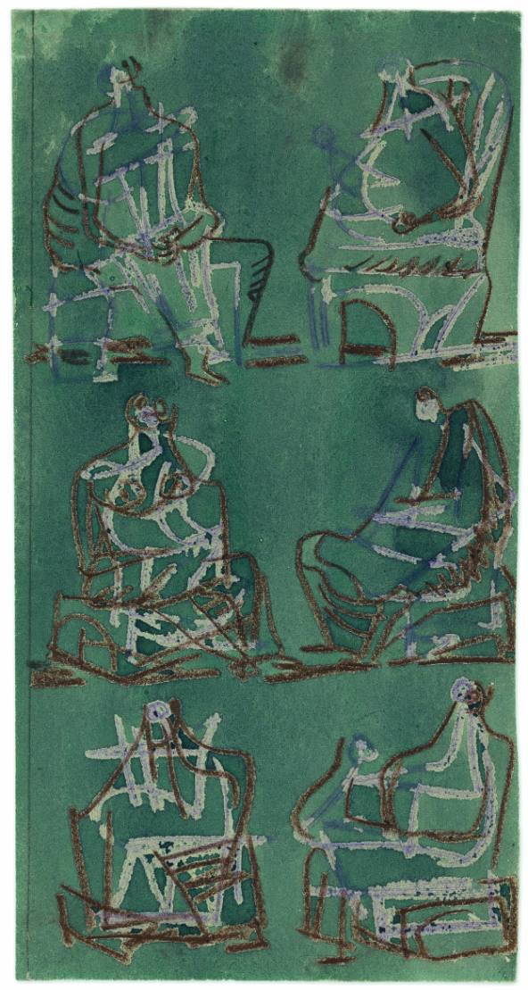 Design for Catalogue Cover: Seated Figures