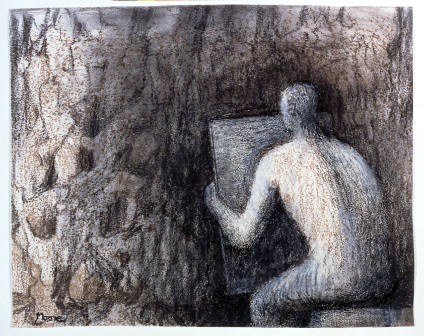 Man Drawing Rock Formation