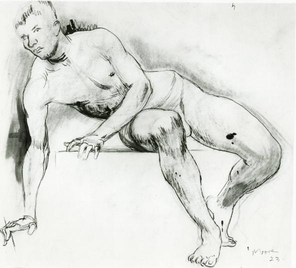 Seated Male Nude