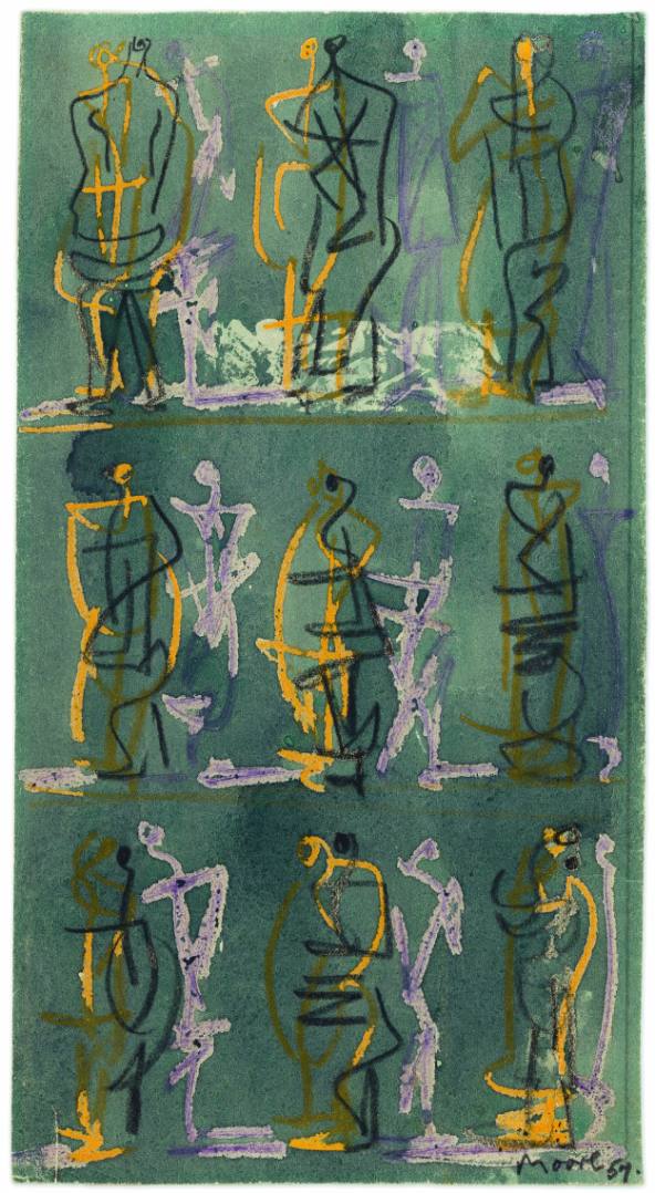 Design for Catalogue Cover: Seated Figures