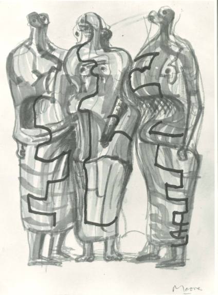 Three Standing Figures