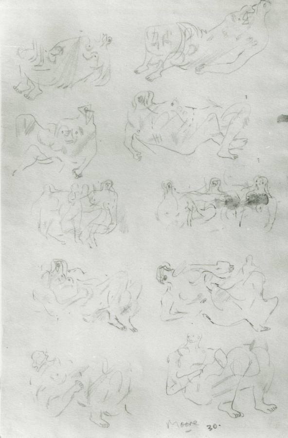 Ten Studies of Reclining Figures