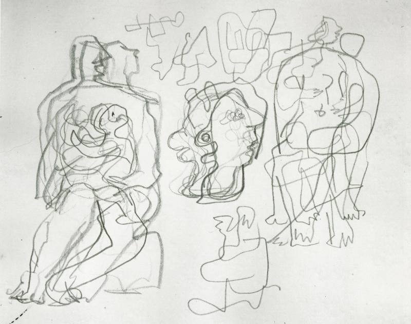 Studies of Seated Mother and Child
